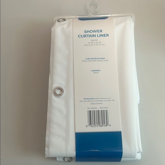 White Shower Curtain Liner - Picture 3 of 4